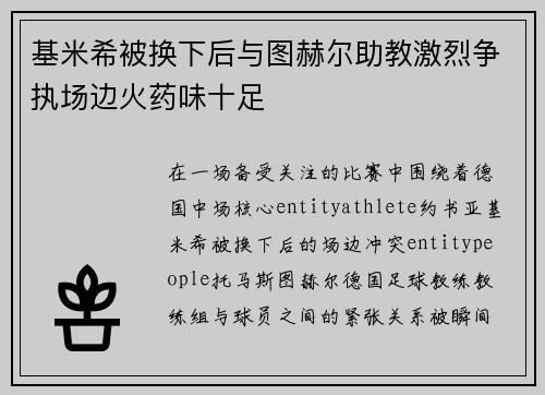 基米希被换下后与图赫尔助教激烈争执场边火药味十足 基米希被换下后与图赫尔助教激烈争执场边火药味十足